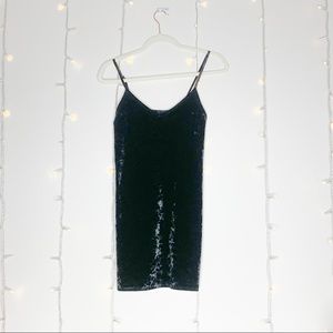 XS Black Velvet Hollister Mini Dress